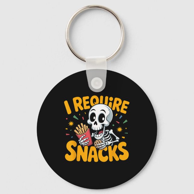 Porte-clés J'Ai Besoin De Snacks Amusants Halloween Skeleton  (Recto)