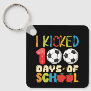 Porte-clés J'ai botté 100 jours d'école Amoureux de football