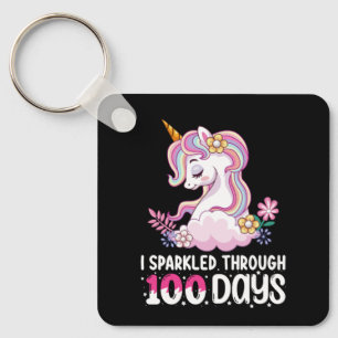 Porte-clés J'ai Brillé Pendant 100 Jours D'école Licorne