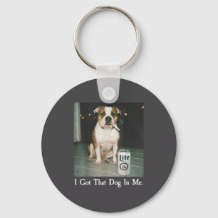 Porte-clés J'ai Ce Chien En Moi Drôle De Bouledogue Qui Boit