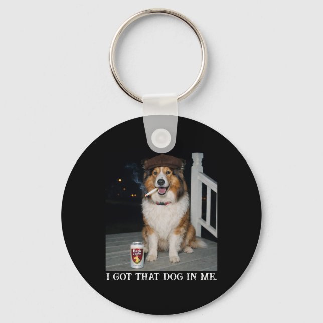 Porte-clés J'ai Ce Chien En Moi, Mème Drôle De Collie (Recto)