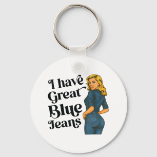 Porte-clés J'Ai De Grands Jeans Bleus Blond Femme Jeans Lover