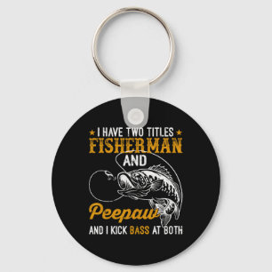 Porte-clés J'Ai Deux Titres Pêcheur Aw B Poisson Fête des pèr