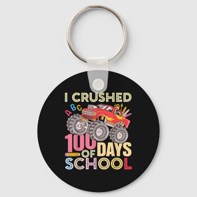 Porte-clés J'Ai Écrasé 100 Jours D'École Pour Les Garçons Mon (Recto)