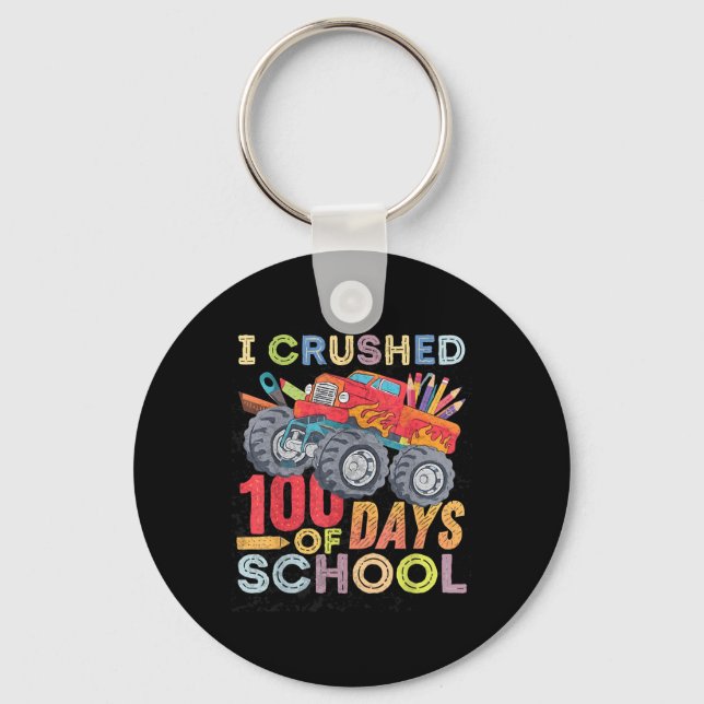Porte-clés J'Ai Écrasé 100 Jours D'École Pour Les Garçons Mon (Recto)