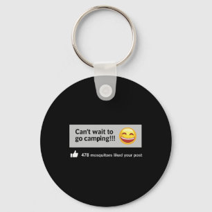 Porte-clés J'ai hâte d'aller camper Moustiques Humour Extérie