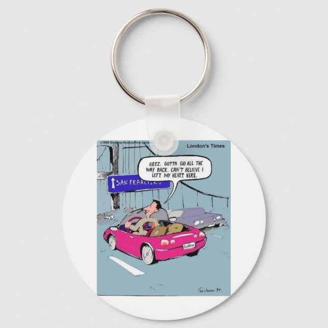 Porte-clés J'ai laissé mon cœur à San Francisco Cadeaux drôle (Recto)