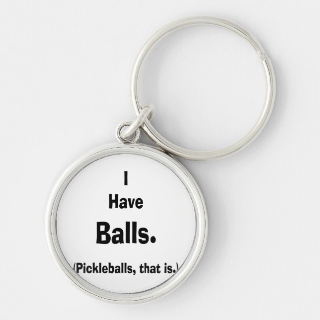 Porte-clés j'ai le texte noir de pickleballs de boules (Devant)
