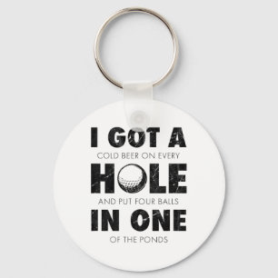 Porte-clés J'ai obtenu un trou en un Citation de golf drôle H