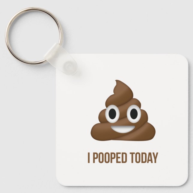 Porte-clés J'Ai Poopé Aujourd'Hui Personnalisé Poo Emoji (Recto)