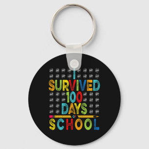 Porte-clés J'ai survécu 100 jours d'école 100e jour d'école