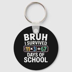 Porte-clés J'ai survécu 100 jours d'école Bruh Équation mathé
