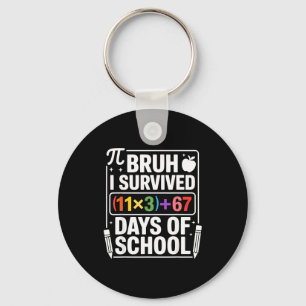 Porte-clés J'ai survécu 100 jours d'école Bruh équation mathé