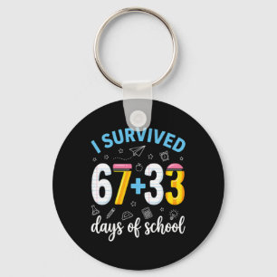 Porte-clés J'ai survécu 100 jours d'école Six Sept Mème Ensei