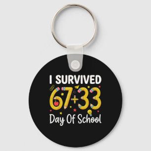 Porte-clés J'ai survécu 100 jours d'école Six Sept Mème Ensei