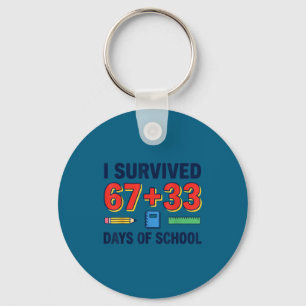 Porte-clés J'ai survécu 67+33 jours d'école 100 jours d'école