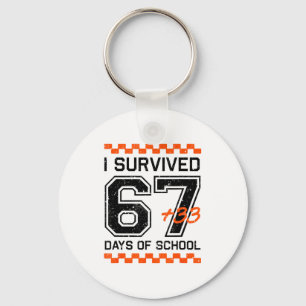Porte-clés J'ai survécu 67 + 33 jours d'école 100e jour de ma