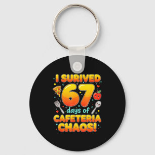 Porte-clés J'ai survécu 67 Jours de Chaos à la Cantine 6 7 Mè