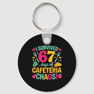 Porte-clés J'ai survécu 67 jours de chaos de cafétéria Nourri