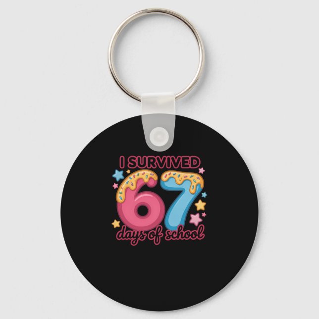 Porte-clés J'ai survécu 67 jours d'école Design mignon pour l (Recto)