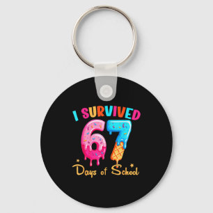 Porte-clés J'ai survécu 67 jours d'école drôle six sept mème