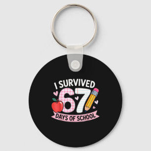 Porte-clés J'ai survécu 67 jours d'école Mème drôle étudiant