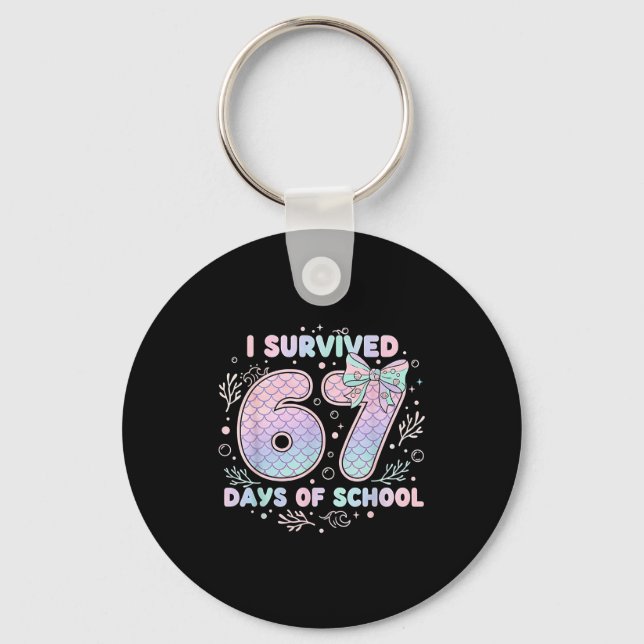 Porte-clés J'ai survécu 67 jours d'école Mermaid Coquette Bow (Recto)