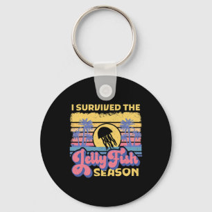 Porte-clés J'Ai Survécu À La Saison Des Méduses Plage Rétro É