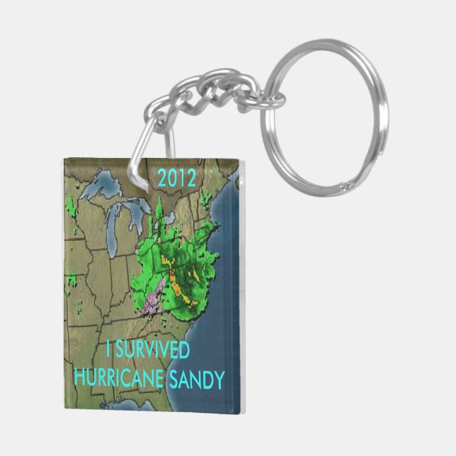 PORTE-CLÉS J'AI SURVÉCU À L'OURAGAN SANDY (Dos droit)
