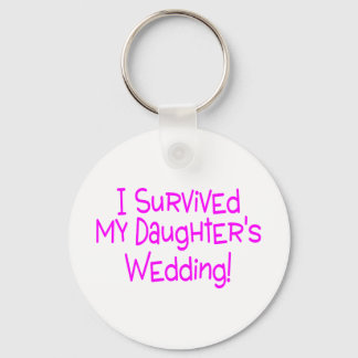 Porte-clés J'Ai Survécu À Mes Filles Mariage Rose