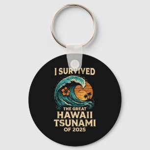 Porte-clés J'Ai Survécu Au Grand Tsunami D'Hawaï De 2025 Drôl