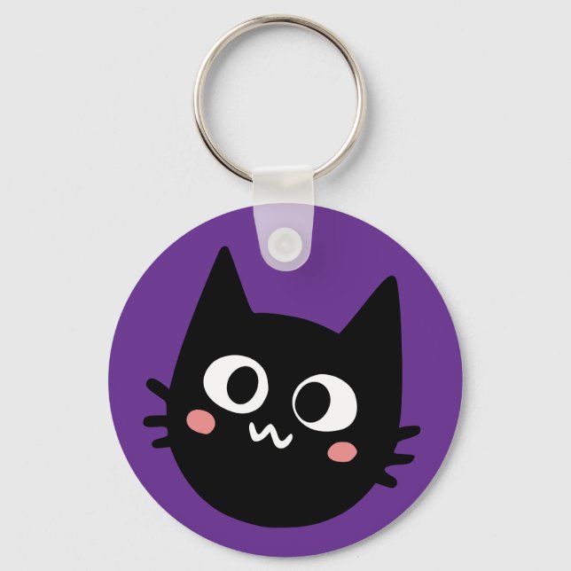 Porte-clés J'ai un chat qui attend Contact (Recto)