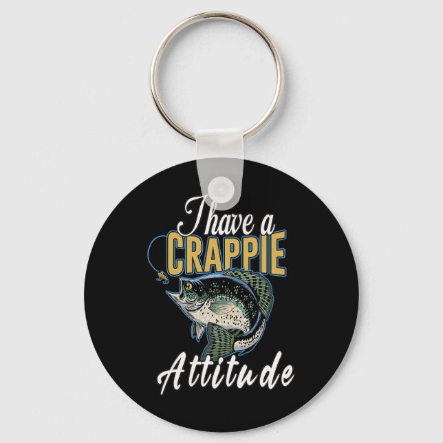 Porte-clés J'Ai Une Attitude De Crappie Pêche (Recto)