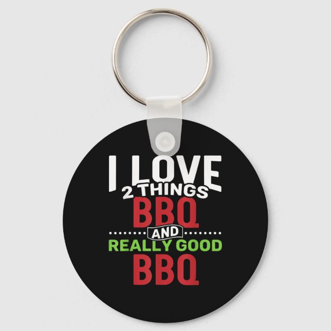 Porte-clés J'Aime 2 Choses_ Bbq Et Vraiment Bon Bbq (Recto)