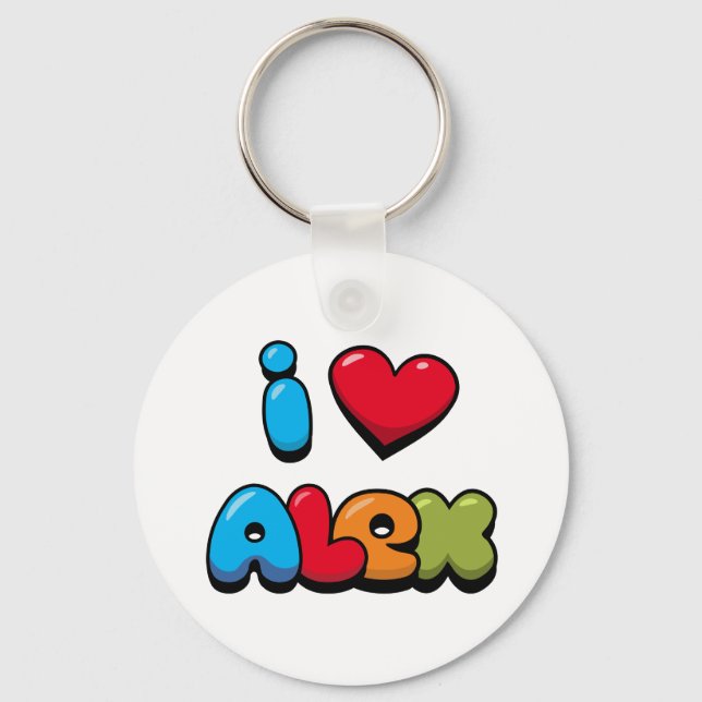 Porte-clés J'aime Alex (Recto)