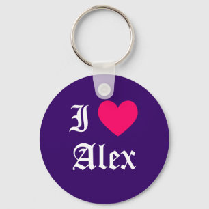 Porte-clés J'aime Alex