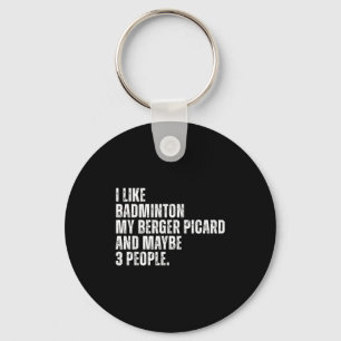 Porte-clés J'aime Amateur de Badminton Propriétaire de Berger
