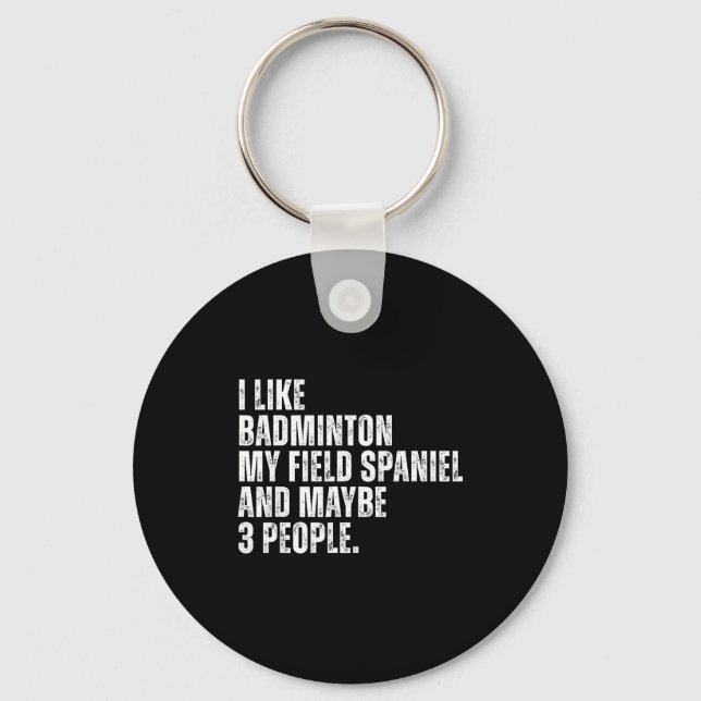 Porte-clés J'aime Amateur de Badminton Propriétaire de Spanie (Recto)