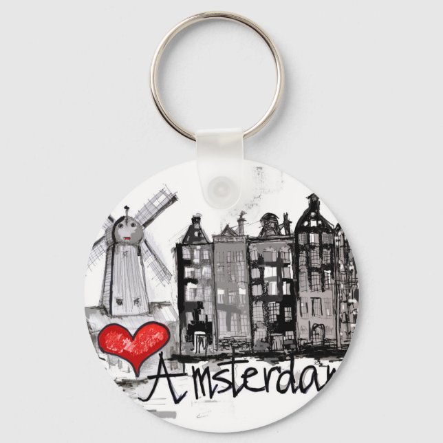 Porte-clés J'aime Amsterdam (Recto)