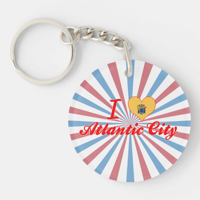Porte-clés J'aime Atlantic City, New Jersey (Devant)