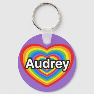 Porte-clés J'aime Audrey. Je t'aime Audrey. Coeur