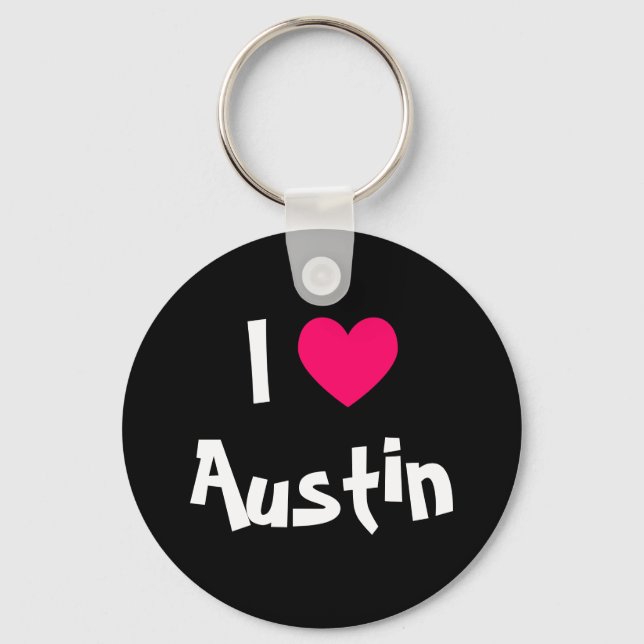 Porte-clés J'aime Austin Texas (Recto)