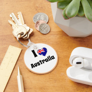 Porte-clés J'aime Australie & Coeur - pays, voyage / sports
