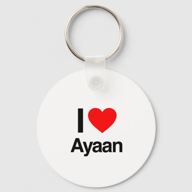 Porte-clés j'aime ayaan (Recto)