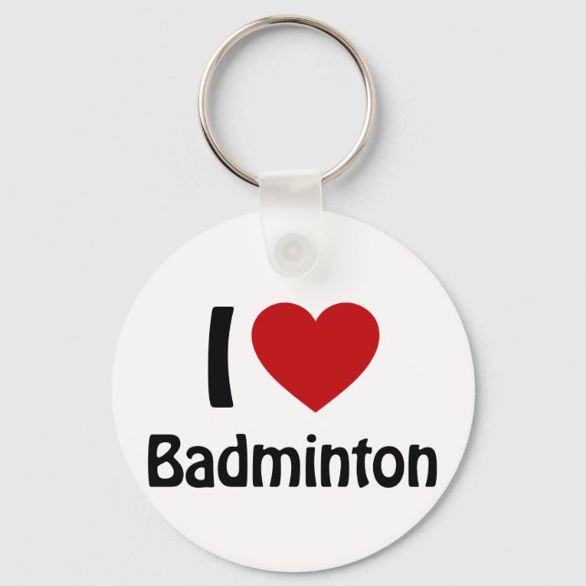 Porte-clés J'aime Badminton (Recto)