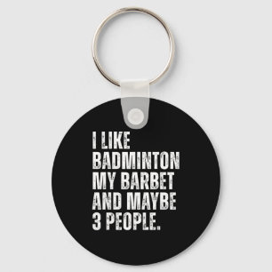 Porte-clés J'aime Badminton Amateur Barbet Propriétaire De Ch