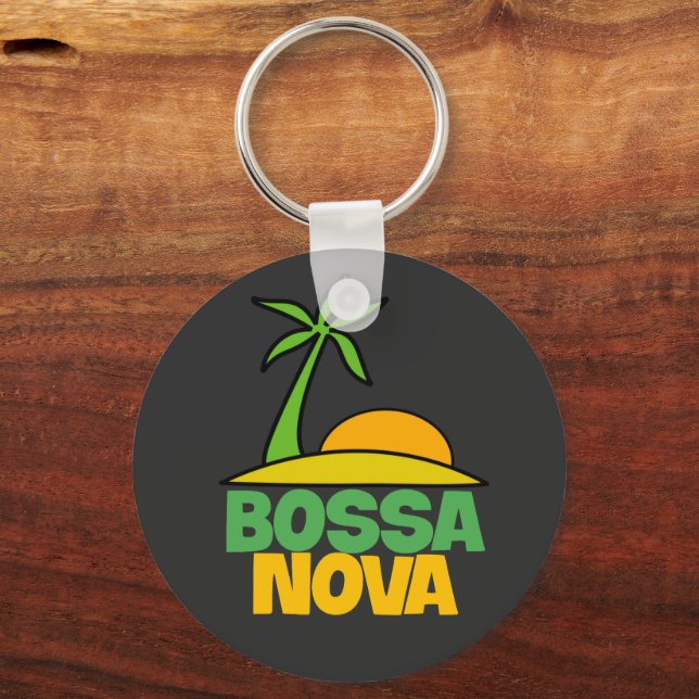 Porte-clés J'aime Bossa Nova cadeau pour les amateurs de musi (Recto)
