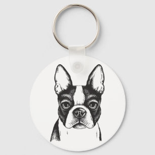 Porte-clés J'aime Boston Terriers