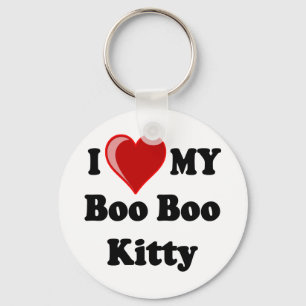 Porte-clés J'aime (coeur) le mon hue hue le chat de Kitty
