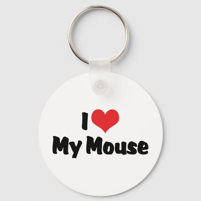 Porte-clés J'aime cœur ma souris (Recto)
